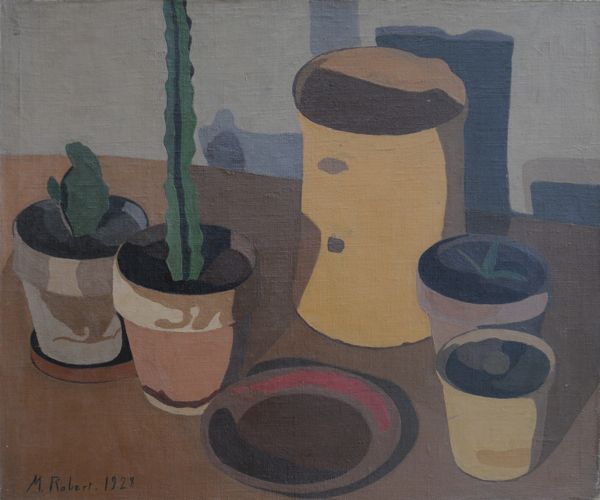 les cinq pots - huile sur toile - Maurice Robert