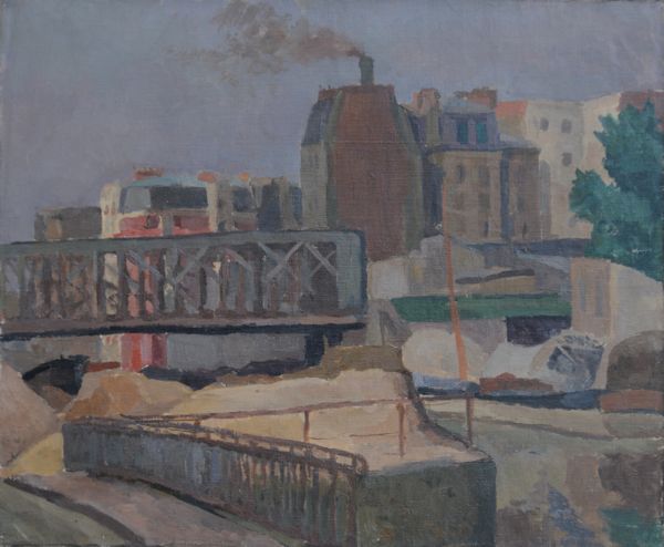 maisons à Paris - huile sur toile - Maurice Robert