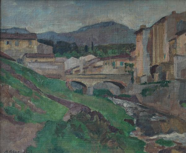 le ruisseau, Florence - huile sur panneau - Maurice Robert