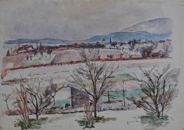 La Neuveville - aquarelle - Maurice Robert