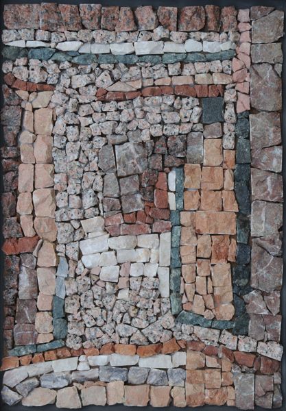 la rose - collage de pierres - Maurice Robert